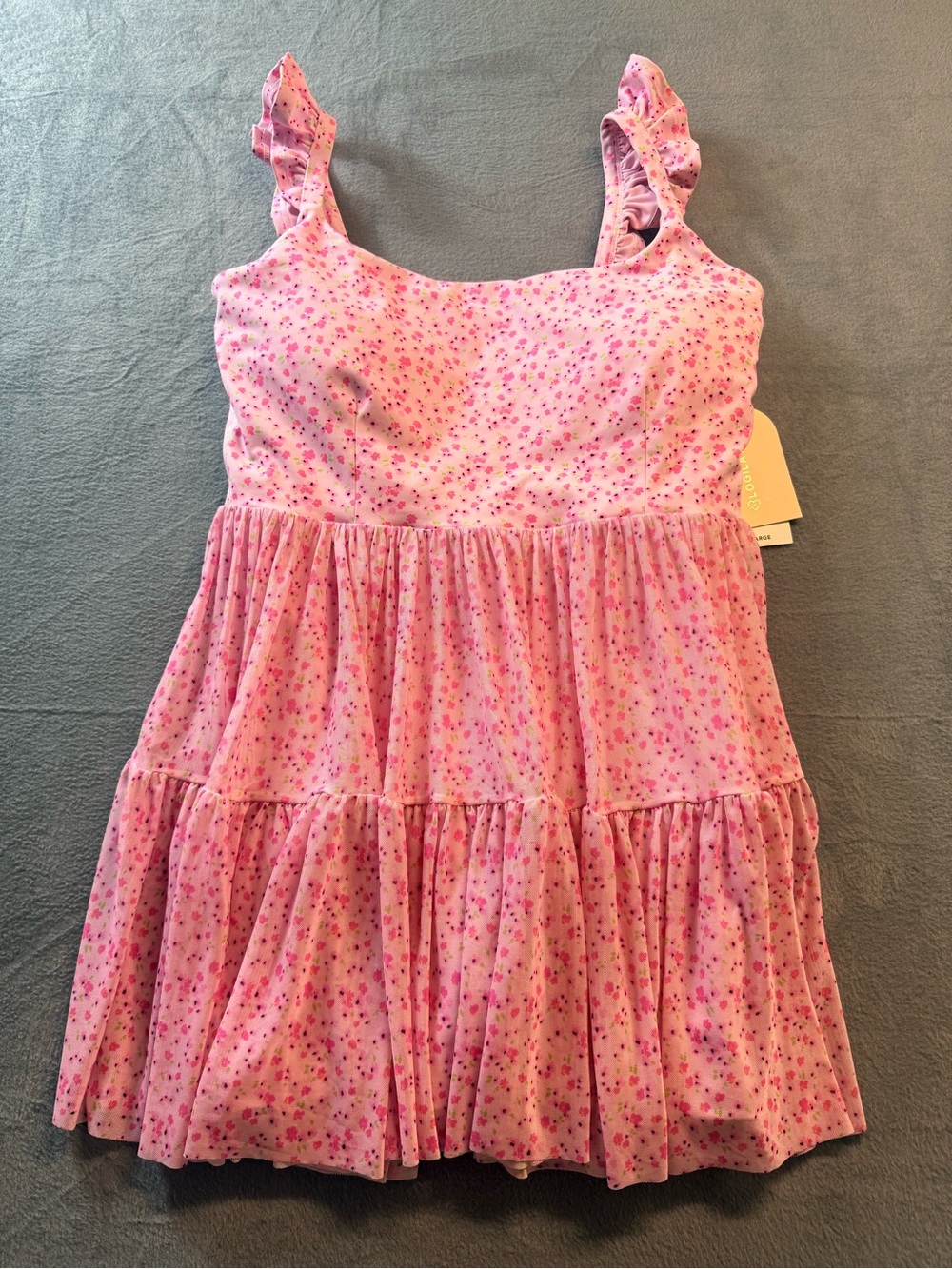 Blogilates -  Pink Floral Ballerina Ruffle Dress